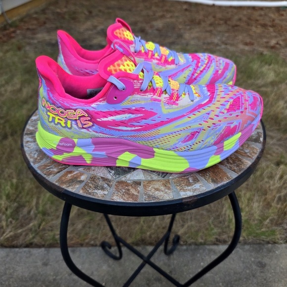 Asics Noosa Tri 15 1012B429 Pink/Yellow Running Shoes Sneakers Womens Size 8.5 - Picture 1 of 11